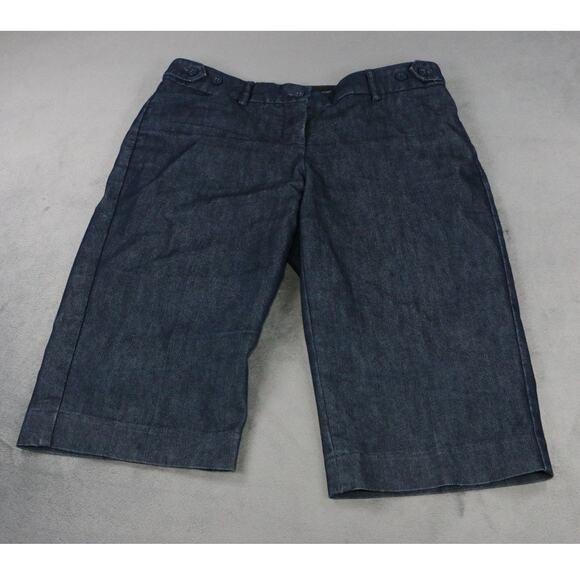 Express Design Studio “Editor” Denim Bermuda Shorts Dark Wash  Size 0 - Picture 1 of 13